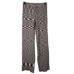 Emory Park Women Knit Wide Leg Pants Brown White Black Multi Size S